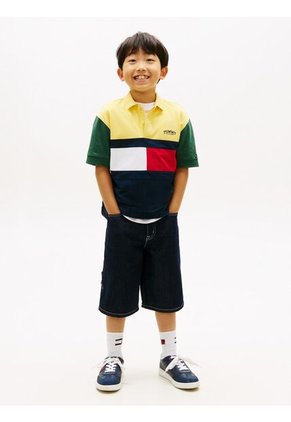 Polo Multicolor Con Diseño Colorblock Con Logo Monotipo Tommy Hilfiger