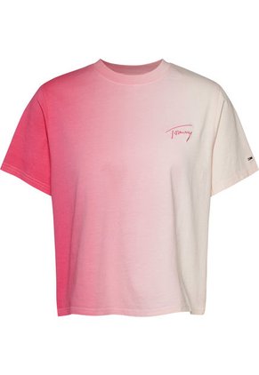 Camiseta De Corte Clásico Con Efecto Degradado Mujer Rosa Tommy Jeans