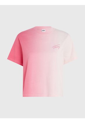 Camiseta De Corte Clásico Con Efecto Degradado Mujer Rosa Tommy Jeans