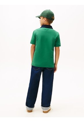 Polo Verde Para Niño Manga Corta Con Logo Gráfico Tommy Hilfiger