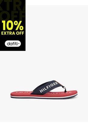 Sandalias Azul Marino De Tiras Textiles Con Logo Tommy Hilfiger
