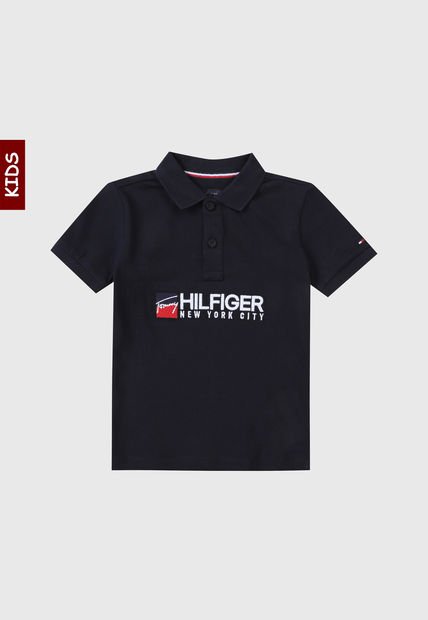 Polo Azul Navy-Blanco-Rojo Tommy Hilfiger Kids