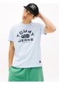 Camiseta Celeste De Punto Con Cuello Redondo Tommy Jeans de Tommy Hilfiger