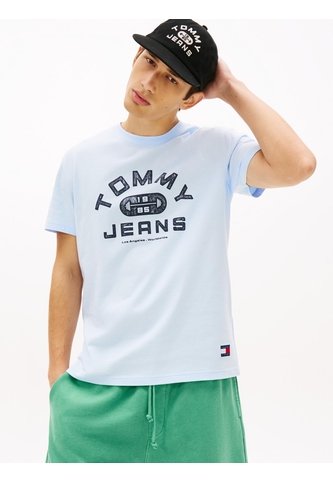 Camiseta Celeste De Punto Con Cuello Redondo Tommy Jeans Tommy Hilfiger