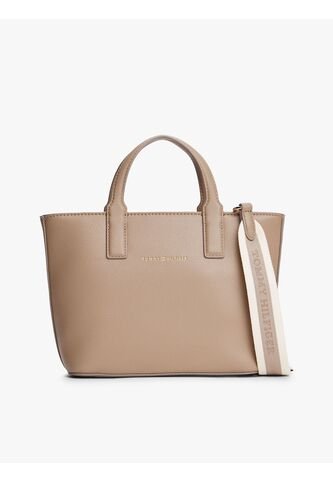 Bolso Beige Tote Con Correa Cruzada Textil Tommy Hilfiger Tommy Hilfiger