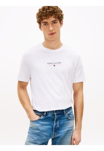 Camiseta Blanca De Cuello Redondo Con Logo Tommy Hilfiger Tommy Hilfiger