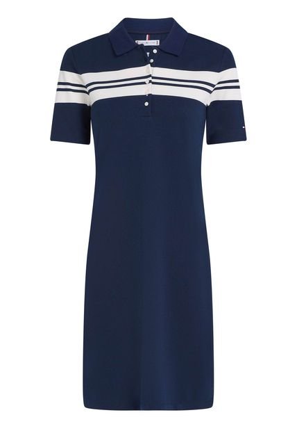 Vestido Azul Tipo Polo Con Diseño Colorblock De Corte Slim Tommy Hilfiger