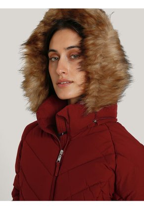 Chaqueta Roja Acolchada Con Capota Tommy Hilfiger