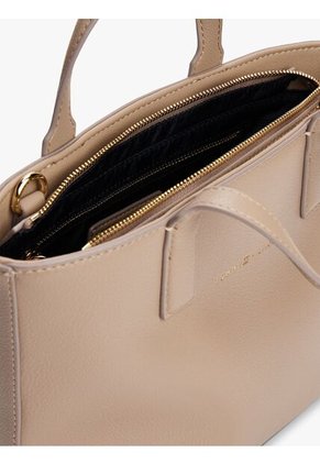Bolso Beige Tote Con Correa Cruzada Textil Tommy Hilfiger