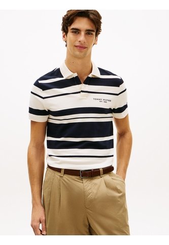 Polo Blanco De Corte Regular Con Diseño De Rayas Tommy Hilfiger Tommy Hilfiger