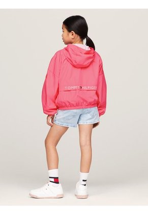 Chaqueta Niña Rosa Essential Ligera Con Gorro Tommy Hilfiger