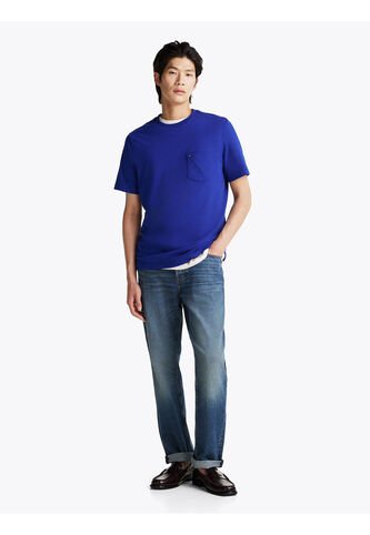 Camiseta Azul De Cuello Redondo Con Bolsillo Tommy Hilfiger Tommy Hilfiger
