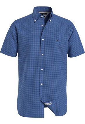 Camisa Azul De Cuadros Pequeña Con Logo Tommy Hilfiger