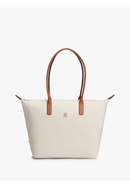Bolso Beige Tote Con Monograma TH Tommy Hilfiger