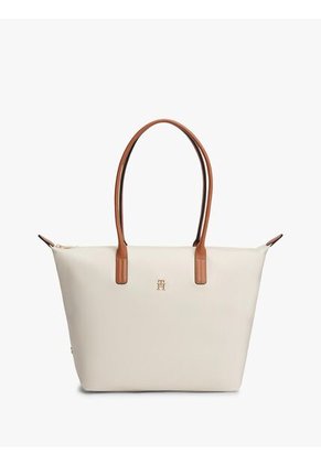 Bolso Beige Tote Con Monograma TH Tommy Hilfiger
