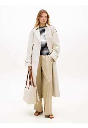 Bolso Beige Tote Con Monograma TH Tommy Hilfiger