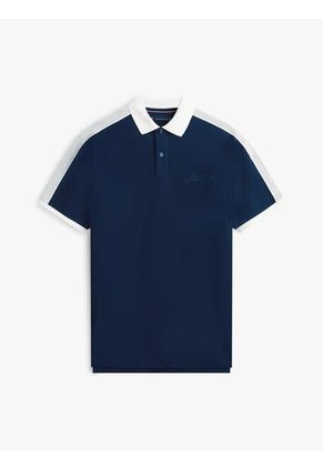 Polo Azul Mesh De Corte Regular Tommy Hilfiger