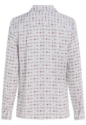 Camisa Blanca De Rayas Estilo Cuerda Tommy Hilfiger