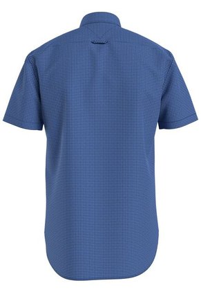 Camisa Azul De Cuadros Pequeña Con Logo Tommy Hilfiger