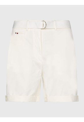 Pantalón Chino Corto Con Cinturón Mujer Rosa Tommy Hilfiger
