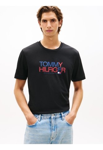 Camiseta Negra Con Logo Brand Love Estampado En El Pecho Tommy Hilfiger Tommy Hilfiger