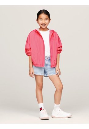 Chaqueta Niña Rosa Essential Ligera Con Gorro Tommy Hilfiger