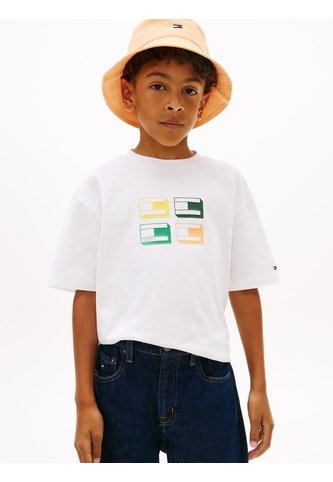 Camiseta Blanca Para Niño Con Logo Gráfico 3D Tommy Hilfiger Tommy Hilfiger