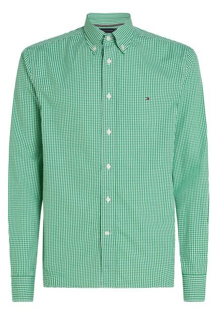 Camisa Verde TH Flex Regular De Cuadros Vichy Tommy Hilfiger