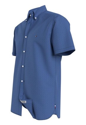 Camisa Azul De Cuadros Pequeña Con Logo Tommy Hilfiger