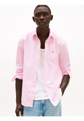 Camisa Rosa TH Flex De Corte Slim Tommy Hilfiger
