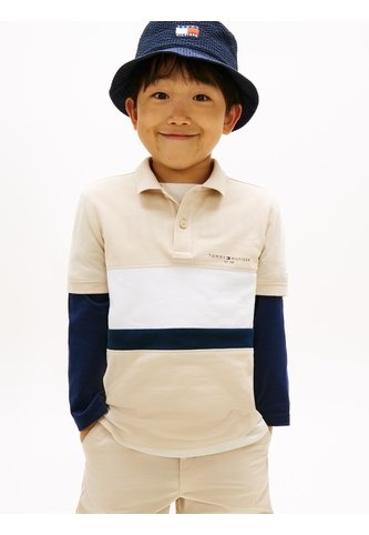 Polo Beige De Algodón Con Diseño Moderno Para Niños Tommy Hilfiger Tommy Hilfiger