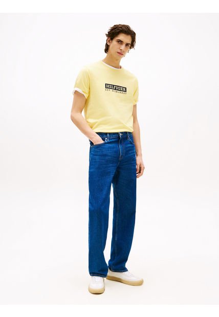 Camisa Amarilla Con Logo Tommy Hilfiger