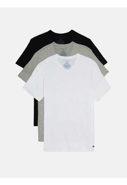Paquete De 3 Camisetas De Cuello V Con Logo Hombre Negro Tommy Hilfiger