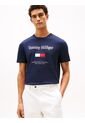 Camiseta Azul Marino De Cuello Redondo Con Logo Bordado Tommy Hilfiger de Tommy Hilfiger