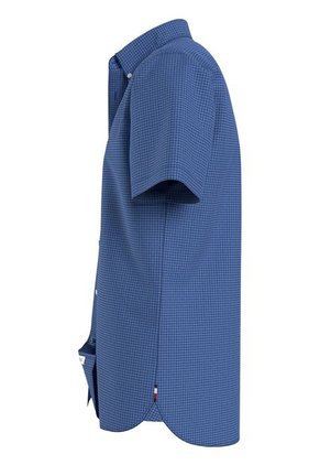 Camisa Azul De Cuadros Pequeña Con Logo Tommy Hilfiger