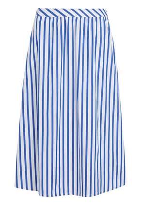 Falda Midi De Popelín Con Diseño De Rayas Mujer Azul Tommy Hilfiger