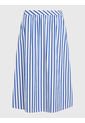 Falda Midi De Popelín Con Diseño De Rayas Mujer Azul Tommy Hilfiger de Tommy Hilfiger