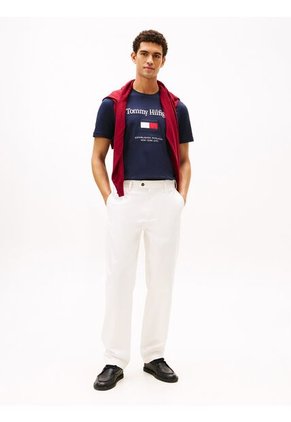 Camiseta Azul Marino De Cuello Redondo Con Logo Bordado Tommy Hilfiger