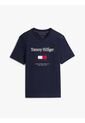 Camiseta Azul Marino De Cuello Redondo Con Logo Bordado Tommy Hilfiger de Tommy Hilfiger