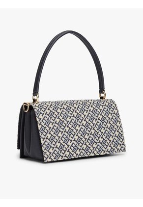 Bolso Azul Cruzado Con Monogramas TH En Jacquard Tommy Hilfiger
