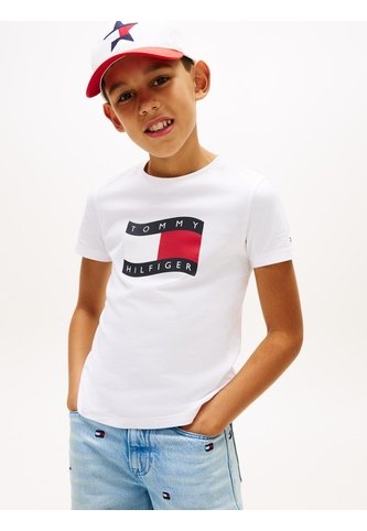 Camiseta Blanca Para Niño Con Logo Estampado En El Pecho Tommy Hilfiger Tommy Hilfiger