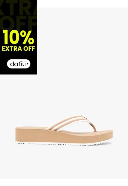 Sandalias Beige De Cuña Con Rayas Tommy Hilfiger