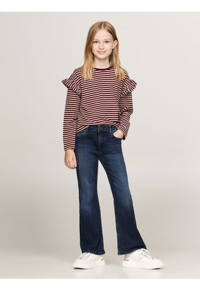 Camiseta Niña Vino De Rayas Con Efecto Lúrex Tommy Hilfiger