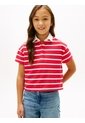 Polo Rojo Para Niña De Rugby De Piqué Con Corte Amplio Tommy Hilfiger de Tommy Hilfiger