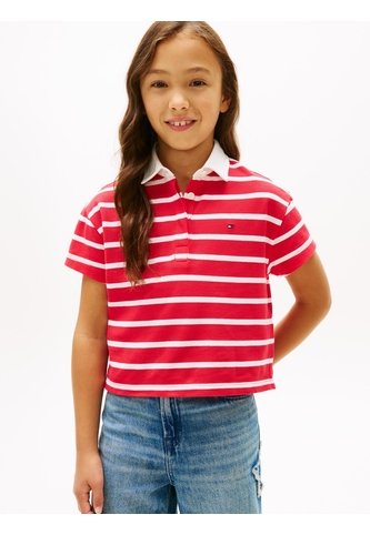Polo Rojo Para Niña De Rugby De Piqué Con Corte Amplio Tommy Hilfiger Tommy Hilfiger
