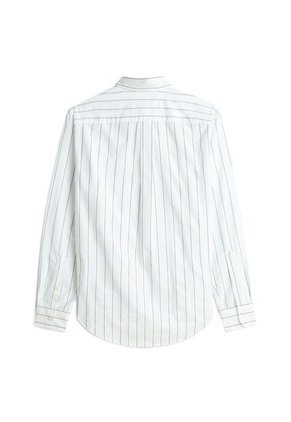 Camisa Blanca A Rayas De Corte Amplio Tommy Hilfiger