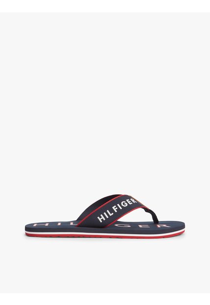 Sandalias Azul Marino Con Tira Trenzada Y Logo Bordado Tommy Hilfiger
