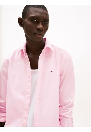 Camisa Rosa TH Flex De Corte Slim Tommy Hilfiger