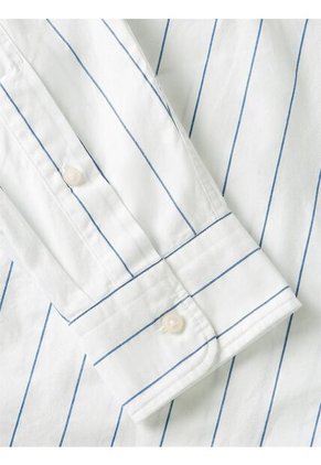 Camisa Blanca A Rayas De Corte Amplio Tommy Hilfiger