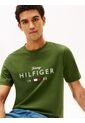 Camiseta Verde De Cuello Redondo Con Logo Gráfico Tommy Hilfiger de Tommy Hilfiger